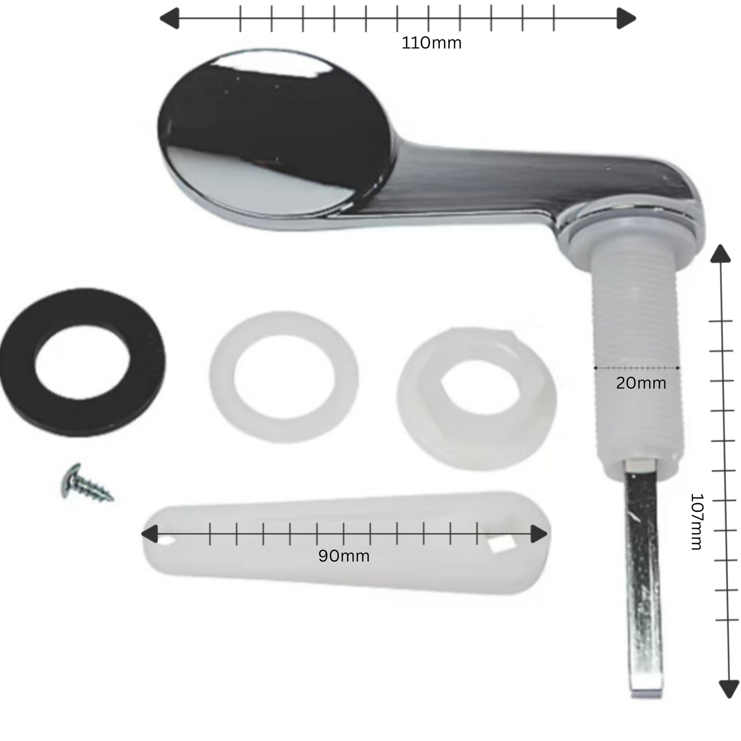 Aretro Chrome Spatula Disabled Easy Flush Metal Paddle Lever Toilet Cistern Lever Handle Flush