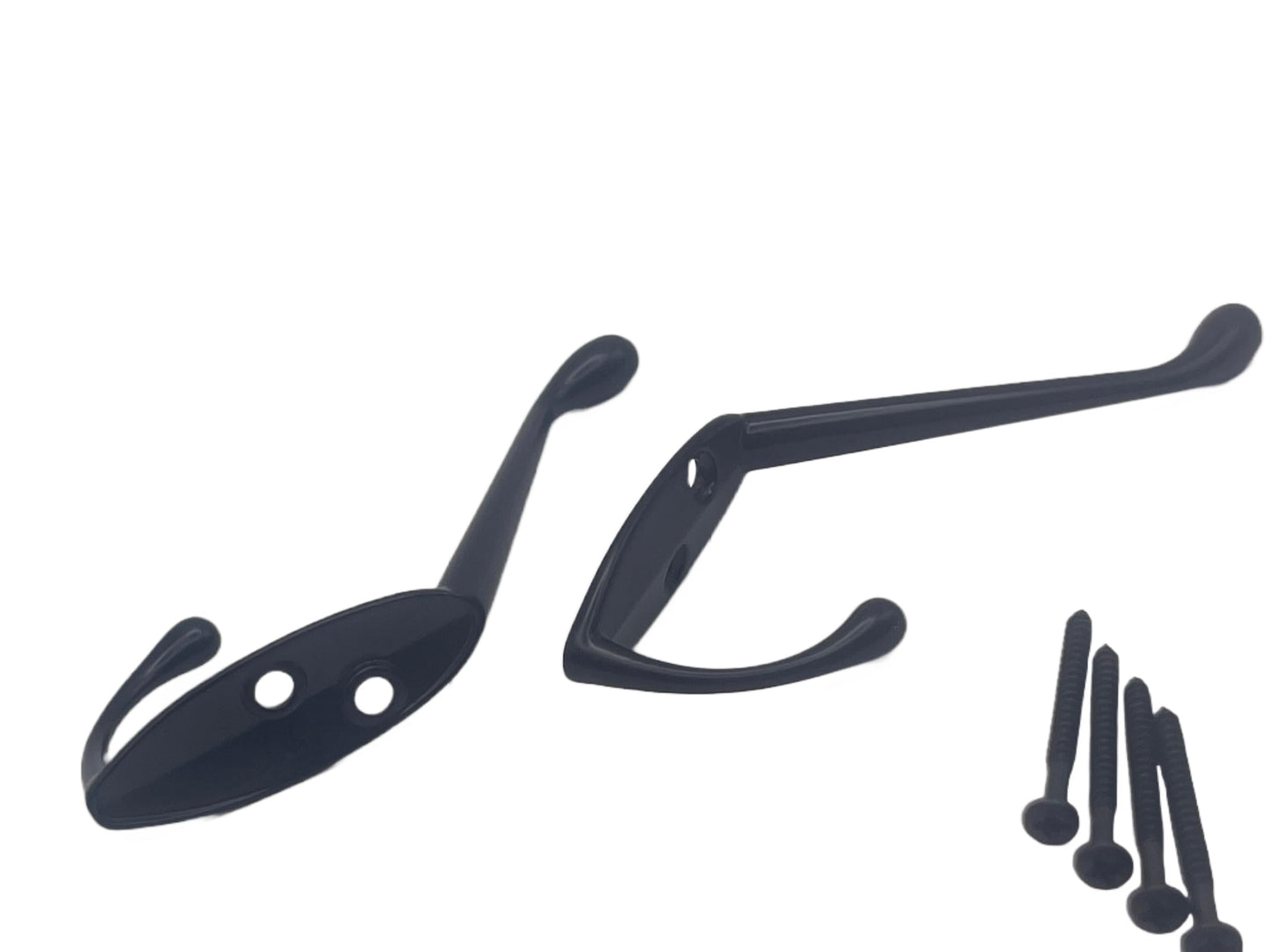 Aretro Hat & Coat Bath Robe Hooks Hanger 85mm Black Metal Screws Included Back of Door Wall Hook 1 Pack of 2