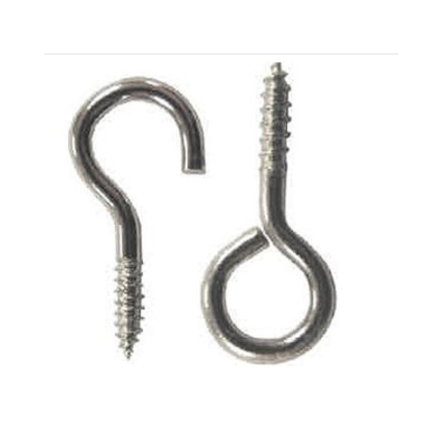 Aretro Heavy Duty Small Nickel Plated Screw Eyes Screw in Eye Hooks 23mm (25)