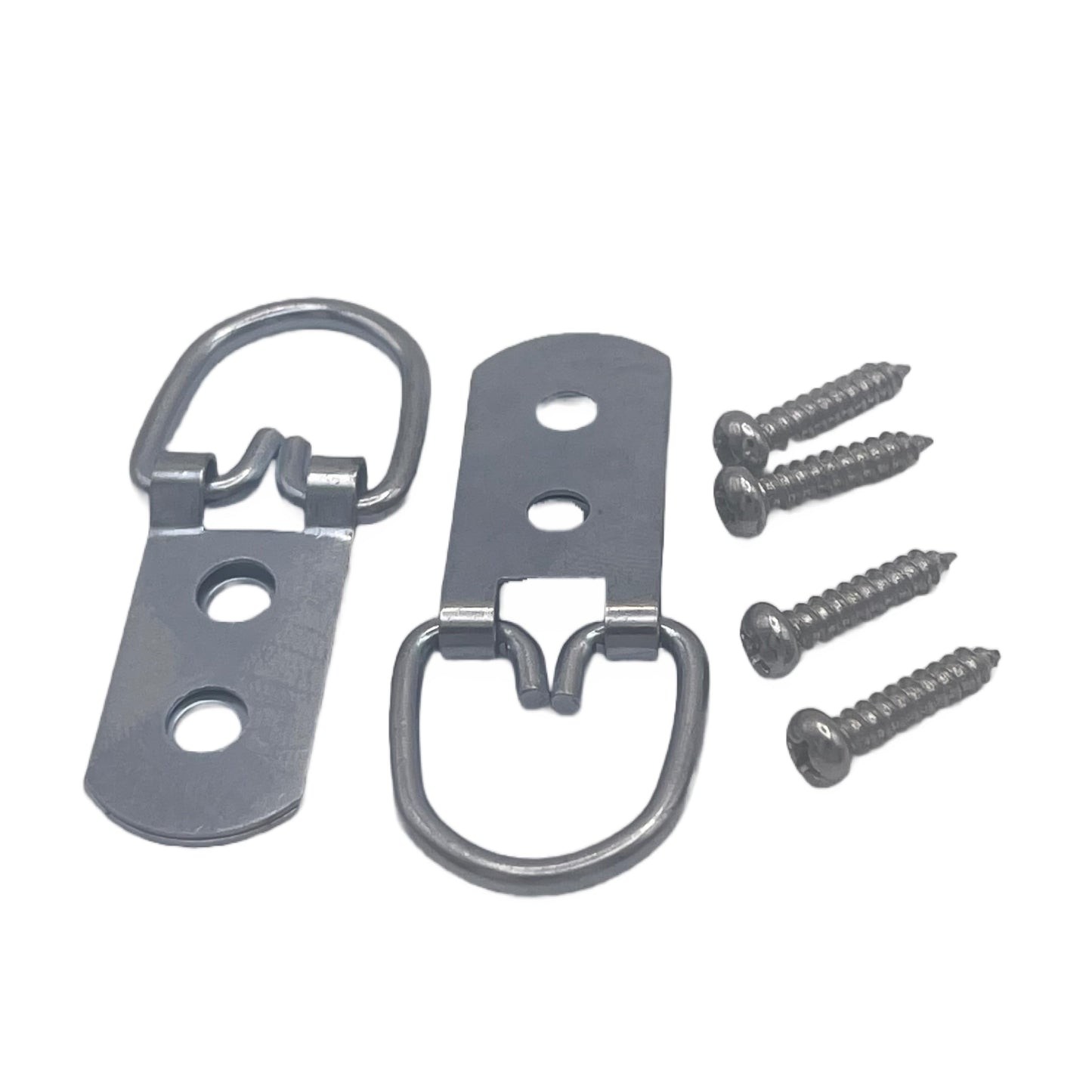 Aretro Heavy Duty Large Zinc Plated Picture D Rings & Plates Photo Frame Hanging Hangers Hooks Canvas Hook Wall Bracket Hanger with Screws (1 Pack of 2)