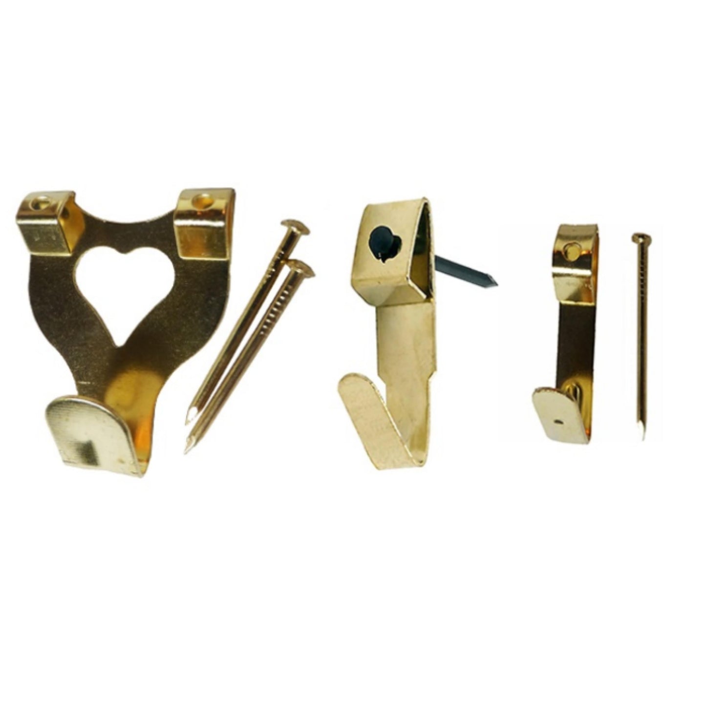 Aretro Brass Plated Picture Hanging Hooks Pictures Mirrors (Small, 6, Count)