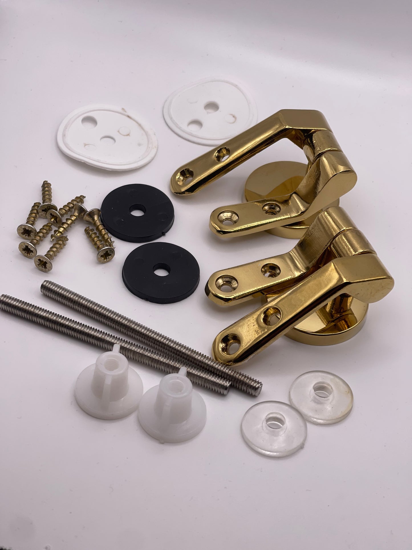 Brass Gold Effect Hinge replacement Toilet Seat Fittings Hinges for Wooden Toilet Seats