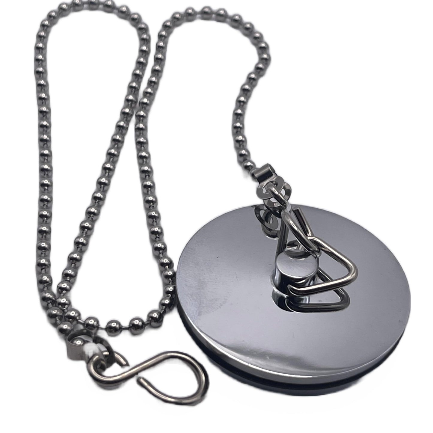 Aretro Polished Chrome Bath Sink Basin Plug Drain Stopper 1 3/4 44 mm with 450mm Chain or 1 1/2' 38mm with Ball Chain Stay Bathroom Toilet Kitchen