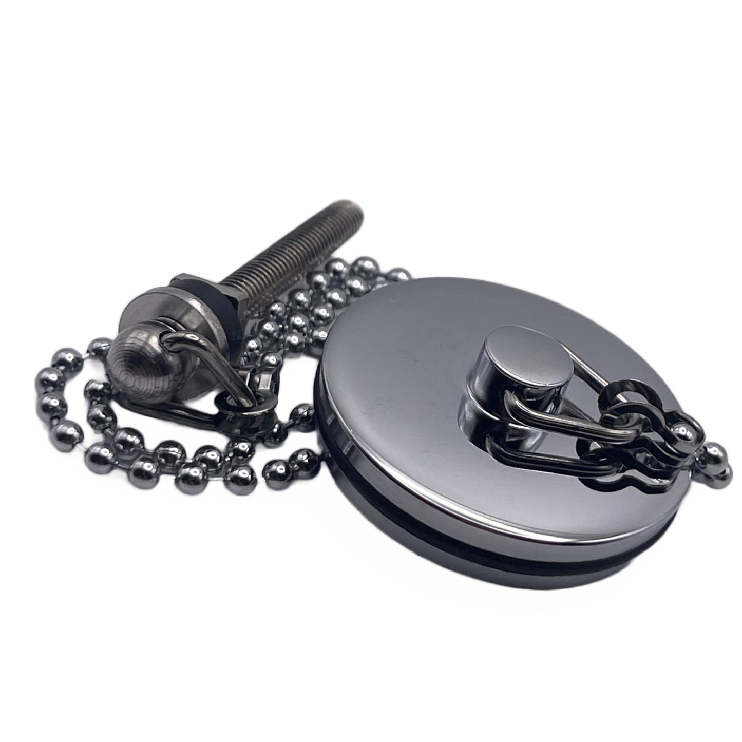 Aretro Polished Chrome Bath Sink Basin Plug Drain Stopper 1 3/4 44 mm with 450mm Chain or 1 1/2' 38mm with Ball Chain Stay Bathroom Toilet Kitchen