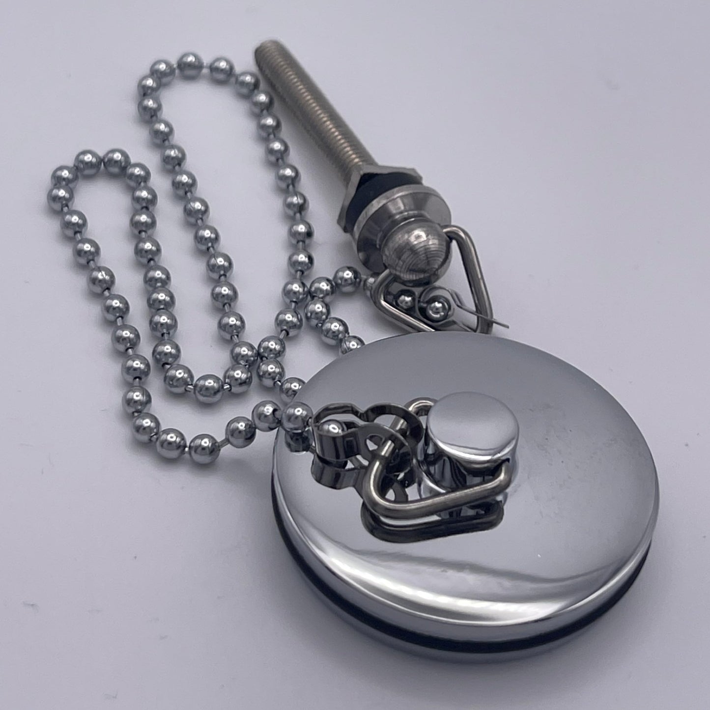 Aretro Polished Chrome Bath Sink Basin Plug Drain Stopper 1 3/4 44 mm with 450mm Chain or 1 1/2' 38mm with Ball Chain Stay Bathroom Toilet Kitchen