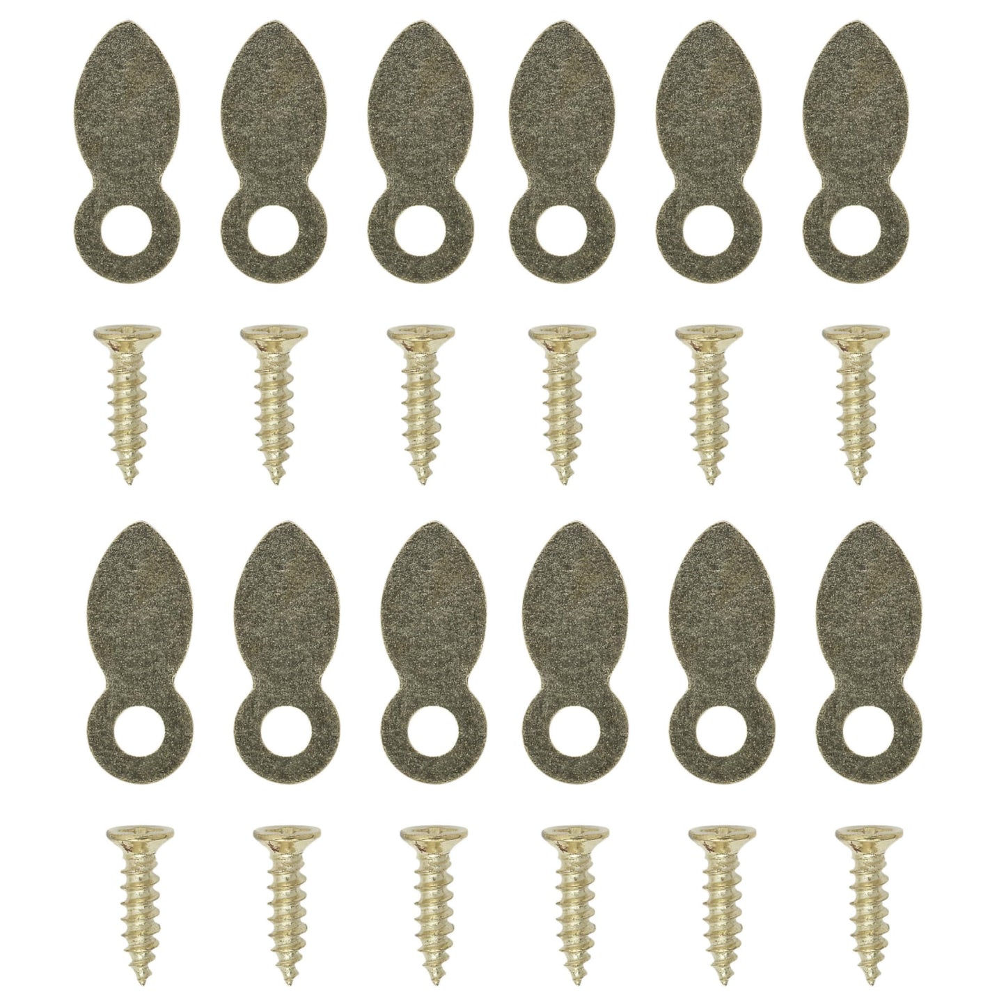 Aretro Picture Frame Turn Buttons with Screws, 1 Pack of 12, Brass Hardware Fasteners for Photo and Art Hanging