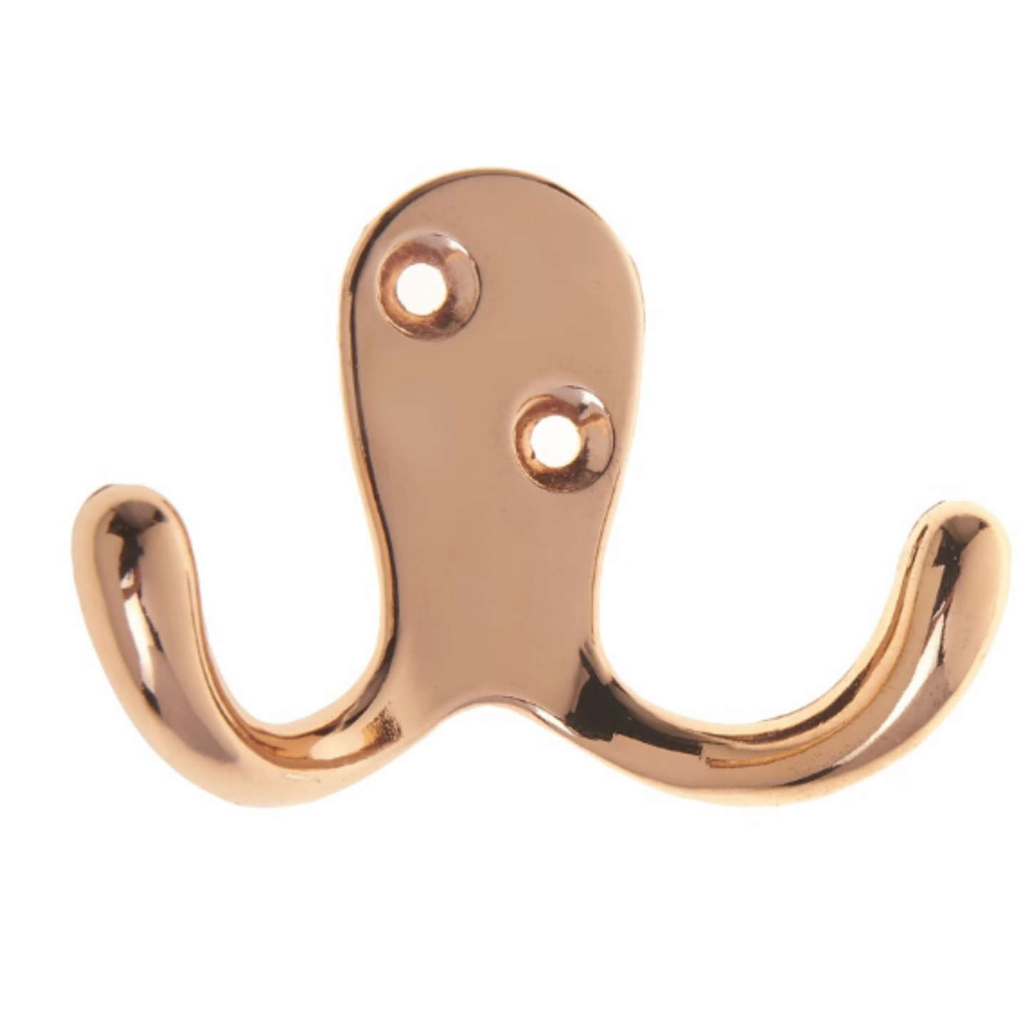 Aretro Hooks Hangers Double Horizontal, Polished Copper, Robe Hook, Coat Hook, Back of Door, Wall Hanger (Double Horizontal, Polished Copper)