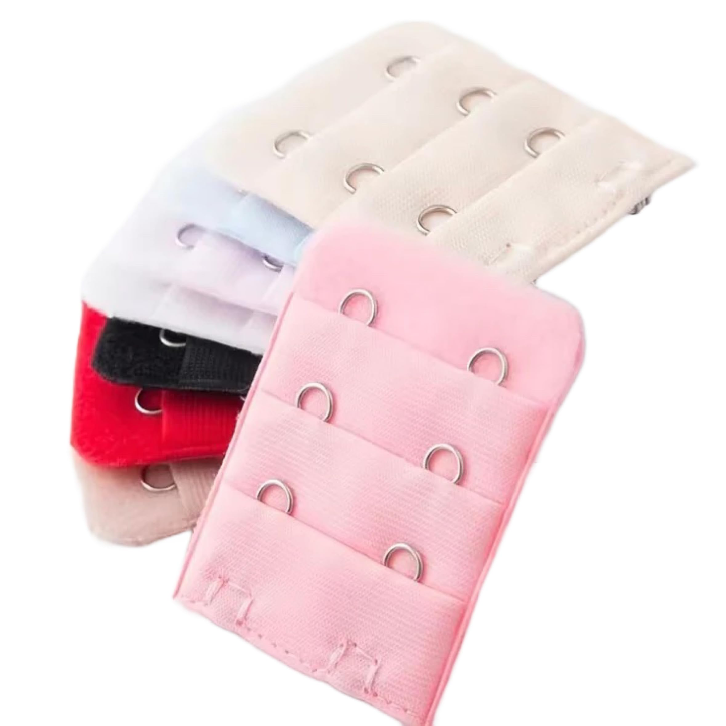 10 piece Assorted Colors Women 2-Hook 3 Rows Spacing Bra Extender Strap