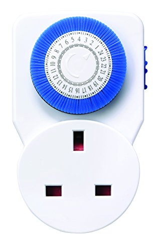 Masterplug TMS24-MP Energy Saving Daily Mechanical Segment Timer Plug, White