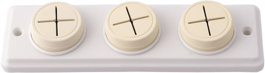 Treble Tea Towel Cloth Push in Holder Hook 3 Hole White 025821N