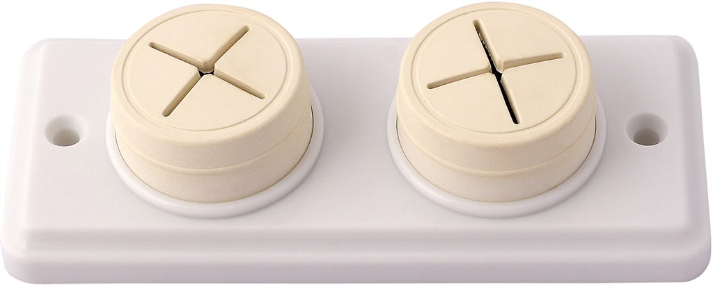 Double Tea Towel Cloth Push in Holder Hook 2 Hole White 025838N