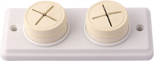 Double Tea Towel Cloth Push in Holder Hook 2 Hole White 025838N