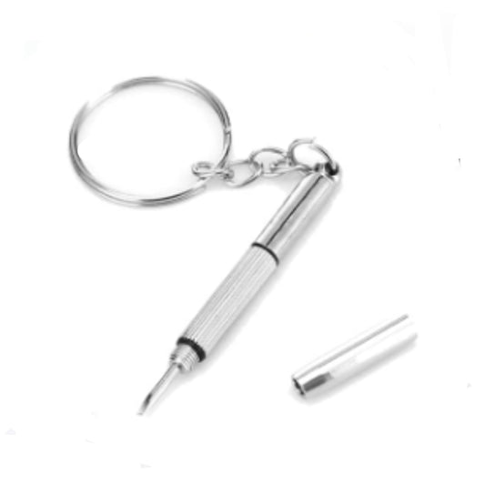 Aretro 3-in-1 Eyeglass Screwdriver Mini Tool with Keychain, Reversible Flat and Hex Head, Sunglasses, Glasses