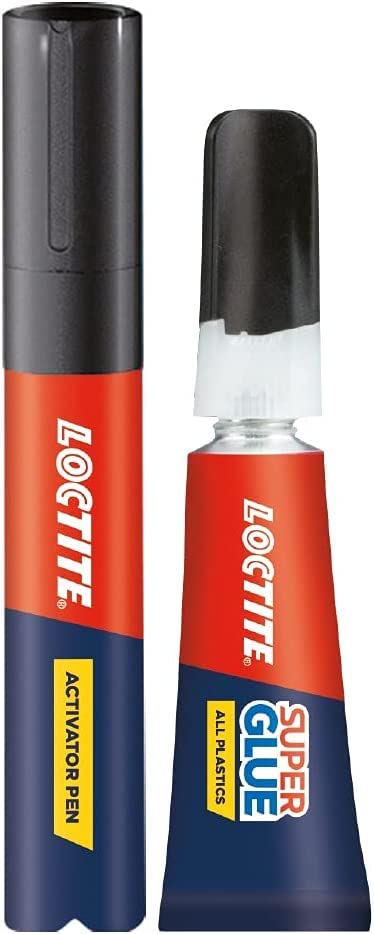 Loctite Super Glue All Plastics, Rapid Dual Action Adhesive for All Plastics, With Activator Pen and Super Glue, Easy to Use Instant Super Glue, 1 x 2g + 4ml