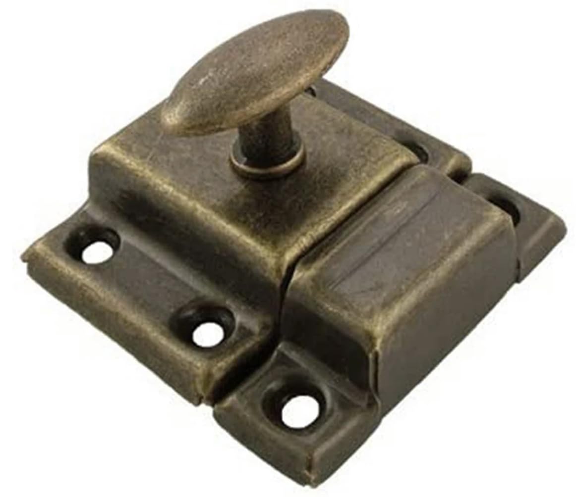 Aretro Cupboard Turn Catch, 40x50mm (2 inch) with Screws (Antique Plated)