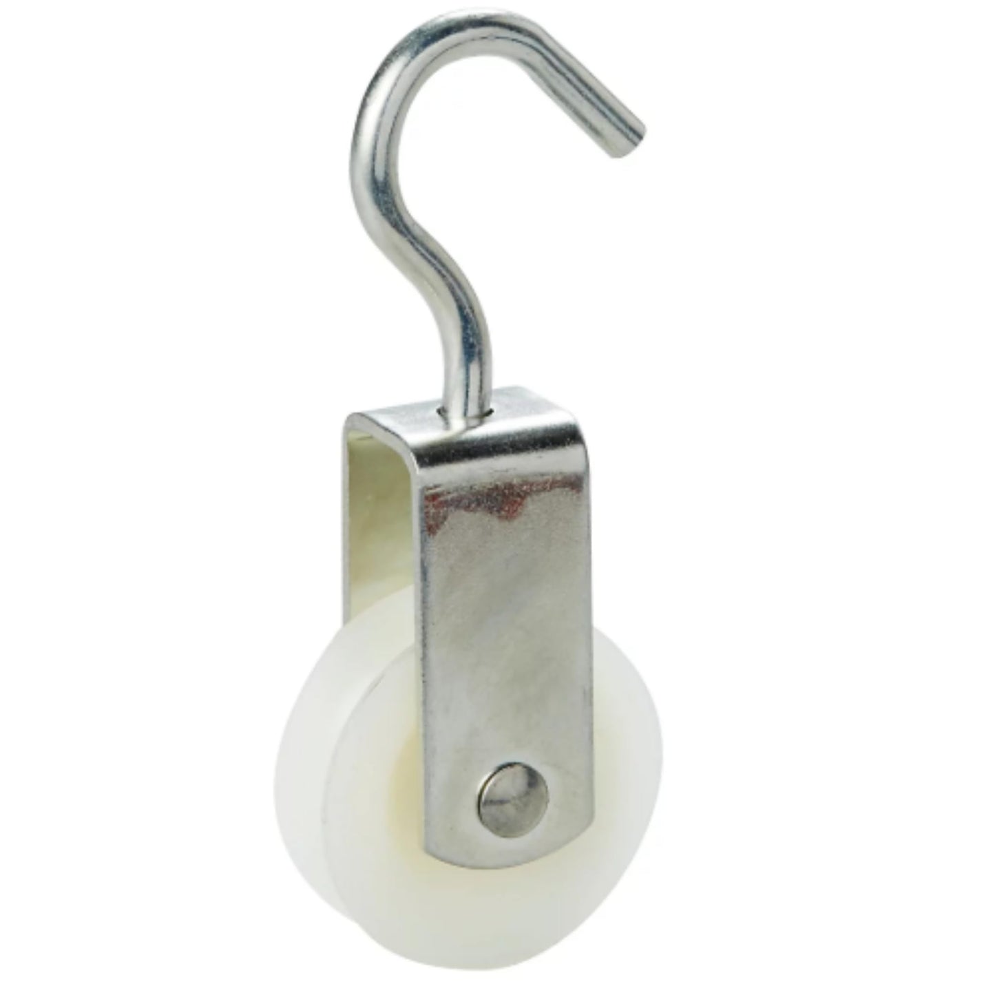 Aretro Zinc Plated Hook Pulley, 40mm Wheel, 9mm Rope Diameter, 15kg Max Load, perfect for setting up a washing line or other light-duty applications