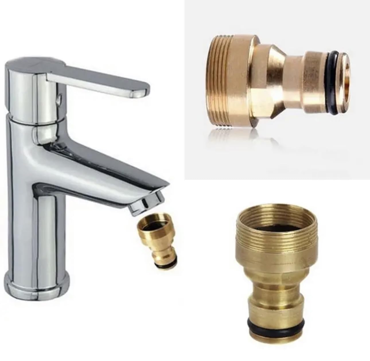 Aretro Garden Hose Connectors, Universal Fit, Hozelock Compatible, Indoor Mixer Tap Connector (Indoor Tap Connector F 22mm M 24mm)
