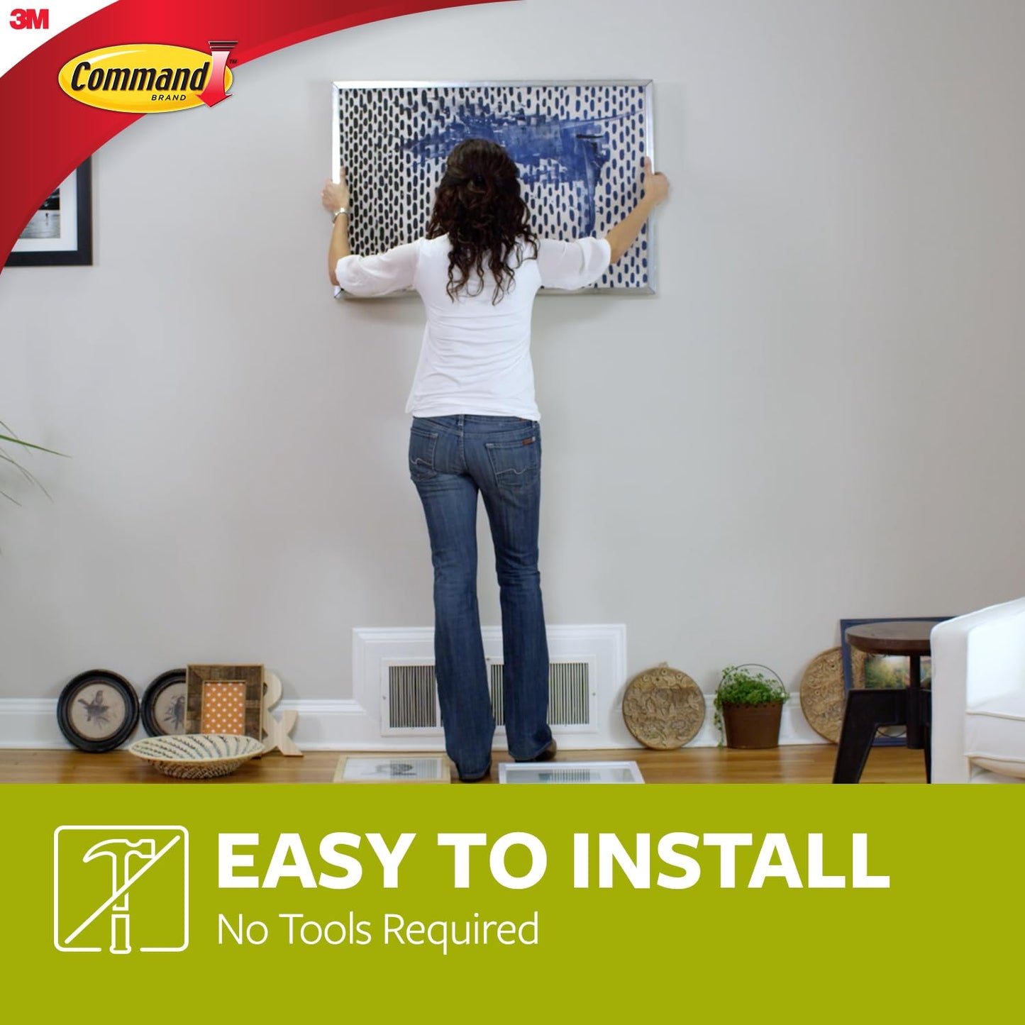 Command 17048-ES Metal Universal Picture Hanger - Damage Free Hanging - For Pictures, Frames, Mirrors and Clocks - Holds up to 3.6 kg