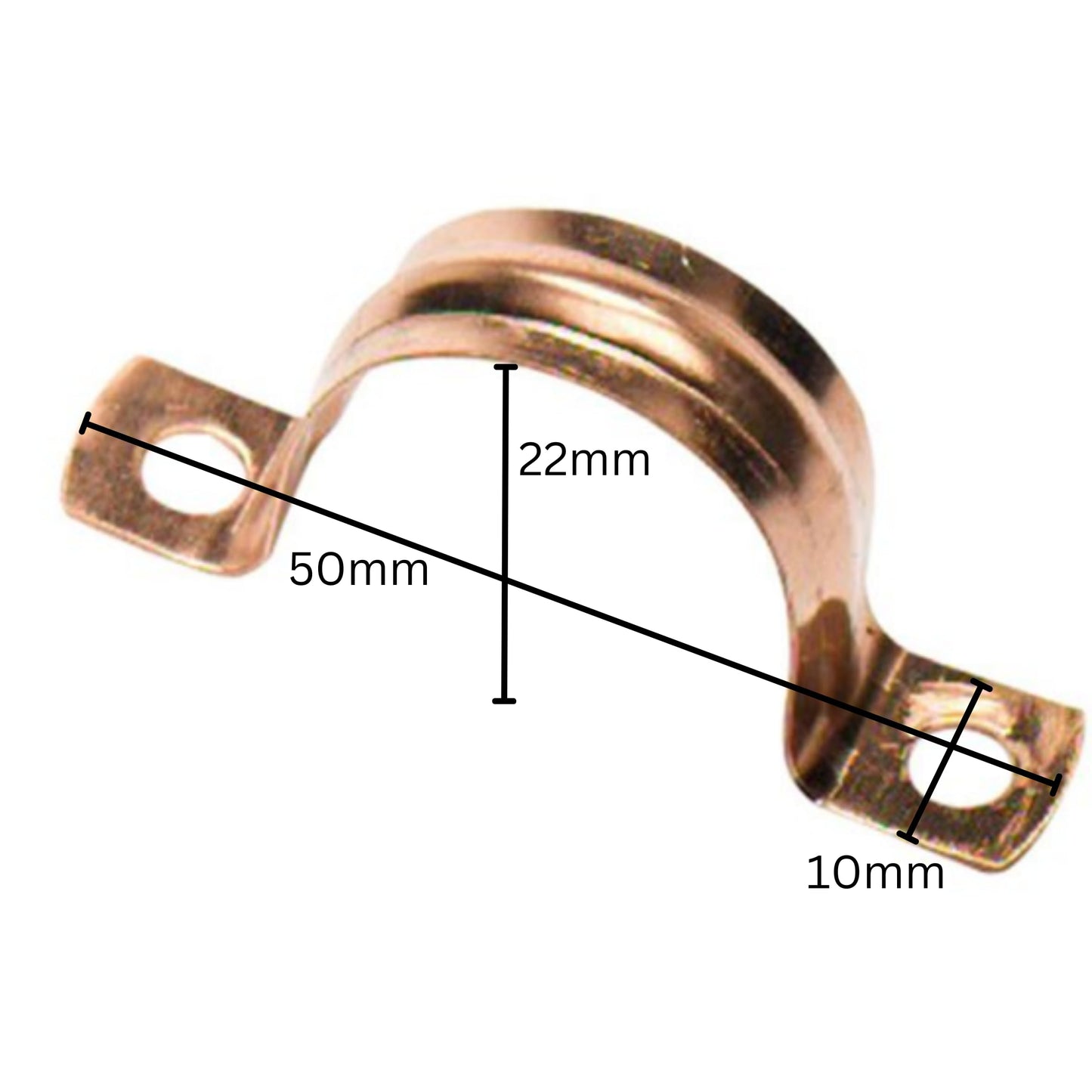 Aretro 15mm Copper Pipe Saddle Clips, Brackets, Pack of 10