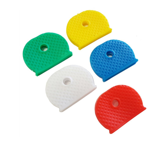 Aretro Key Covers, 5 Assorted Colors Key Caps Covers Caps Key Toppers Tags Set Flexible Key Covers Coloured Key Identifiers Caps Key Cap Label for Easy Identifying House Door Keys