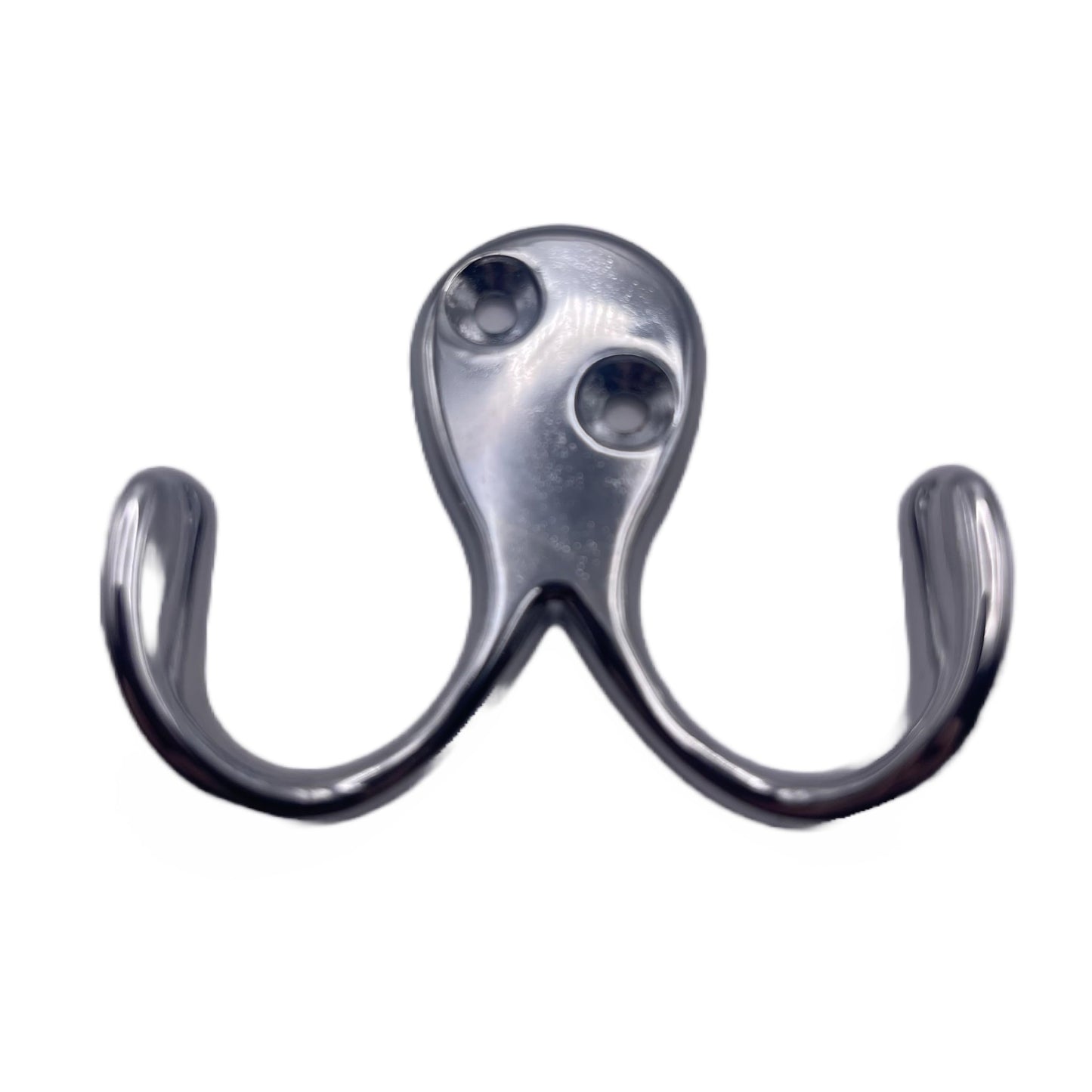 Aretro Chrome Two Pronged Coat Hooks Pack of 2 Double Prong Wall Mounted Decorative Clothes Hat Hooks Double Robe Hooks Screw in Door Hooks for Kitchen Bedroom Wall Bathroom Hanging with Screws