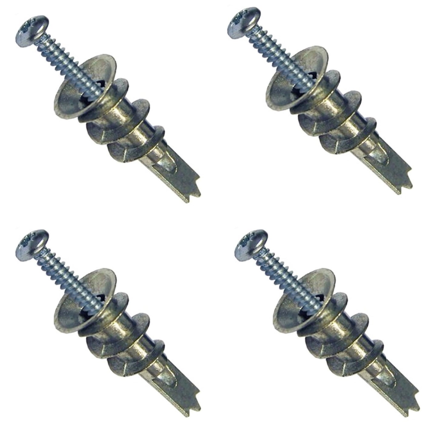 Aretro Self-Drilling Plasterboard Fixings with Anchors, 32mm, Metal Wall Plugs, Heavy Duty Driva Screws Choice of Pack of 4, 10, 20, 50, 100 (4 Pack)