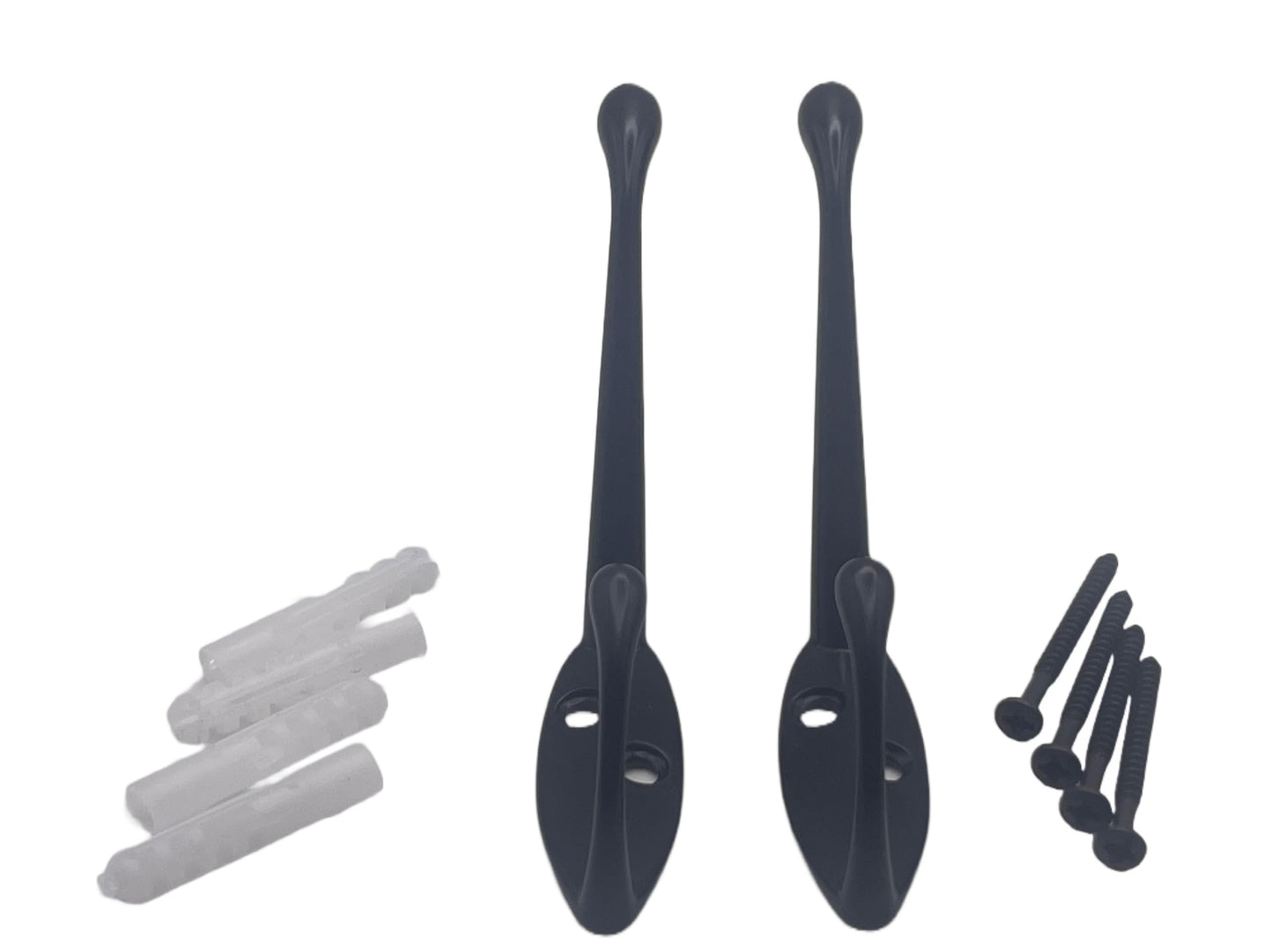 Aretro Hat & Coat Bath Robe Hooks Hanger 85mm Black Metal Screws Included Back of Door Wall Hook 1 Pack of 2