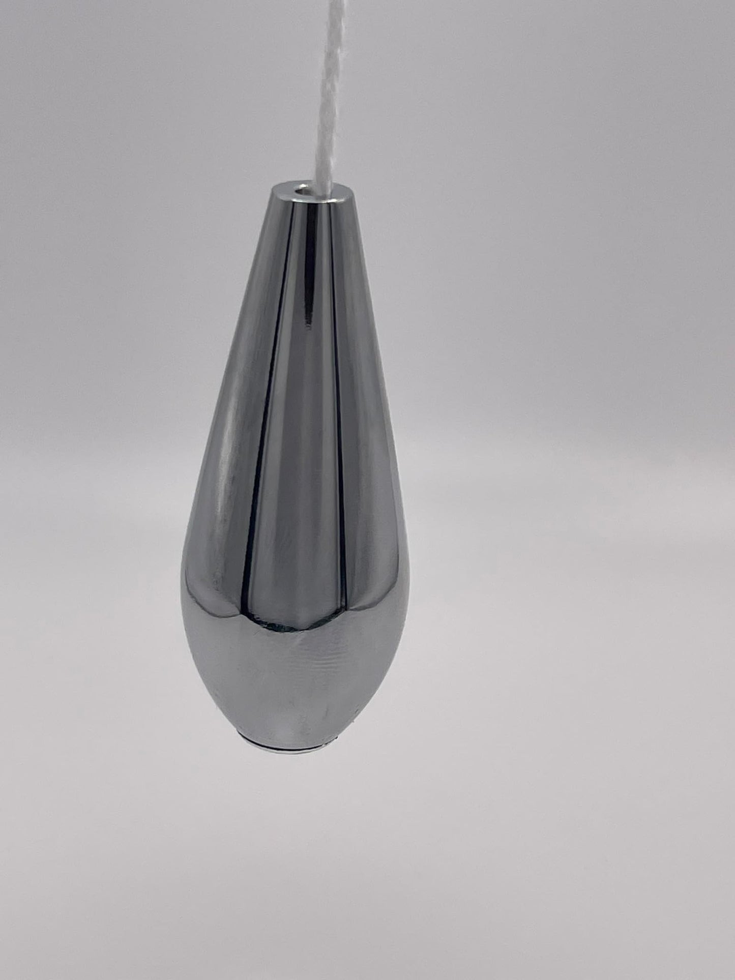 Aretro Designer Metal Polished Chrome Teardrop Bathroom Light Pull with 1m White Cord