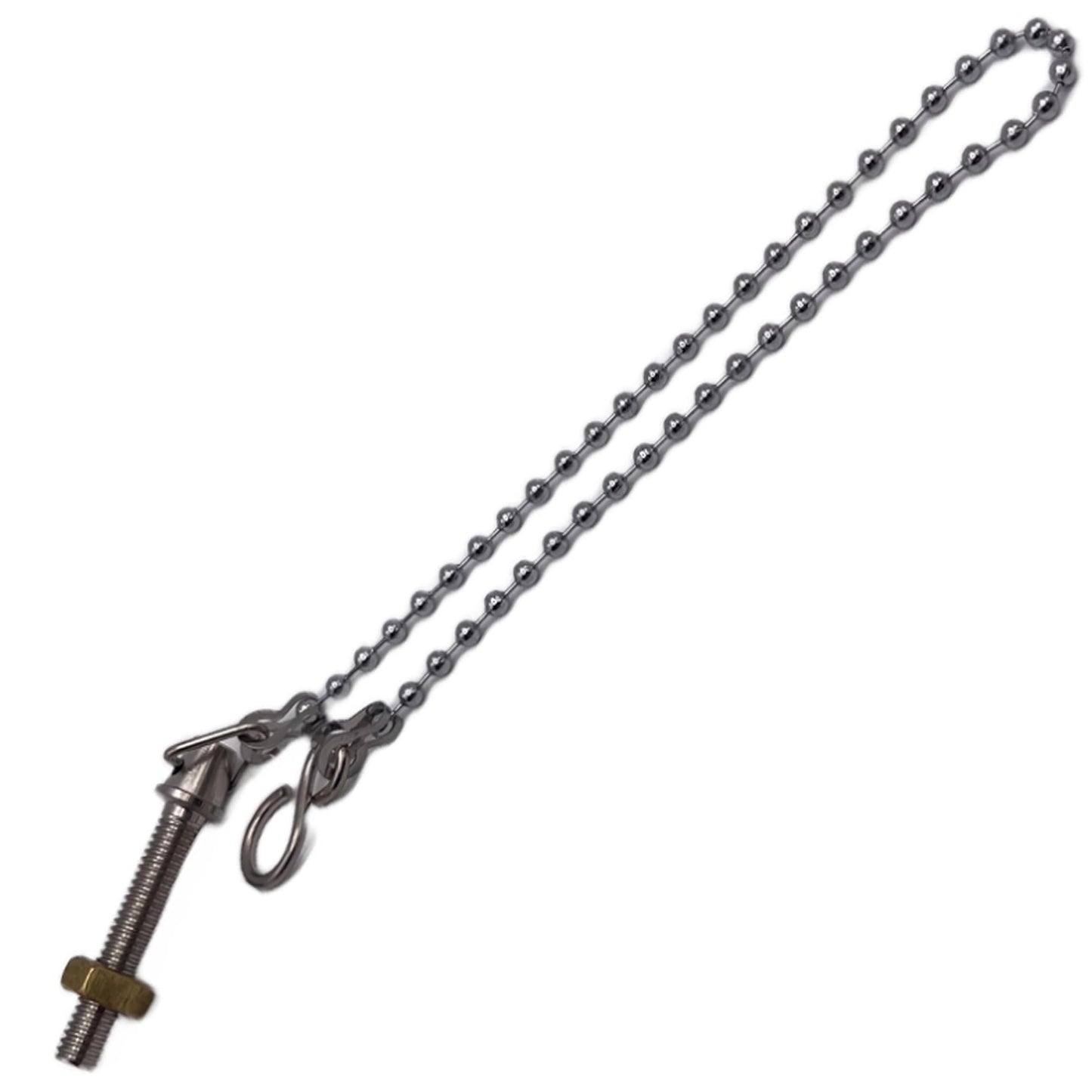 Aretro Chrome 450mm Ball Chain with S hooks, Bath, Sink, Basin, Chain Only (450mm 18' Chain with S Hooks)