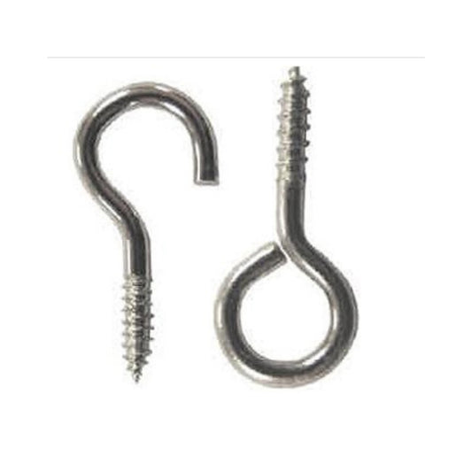 Aretro Heavy Duty Small Nickel Plated Screw Eyes Screw in Eye Hooks 23mm (25)