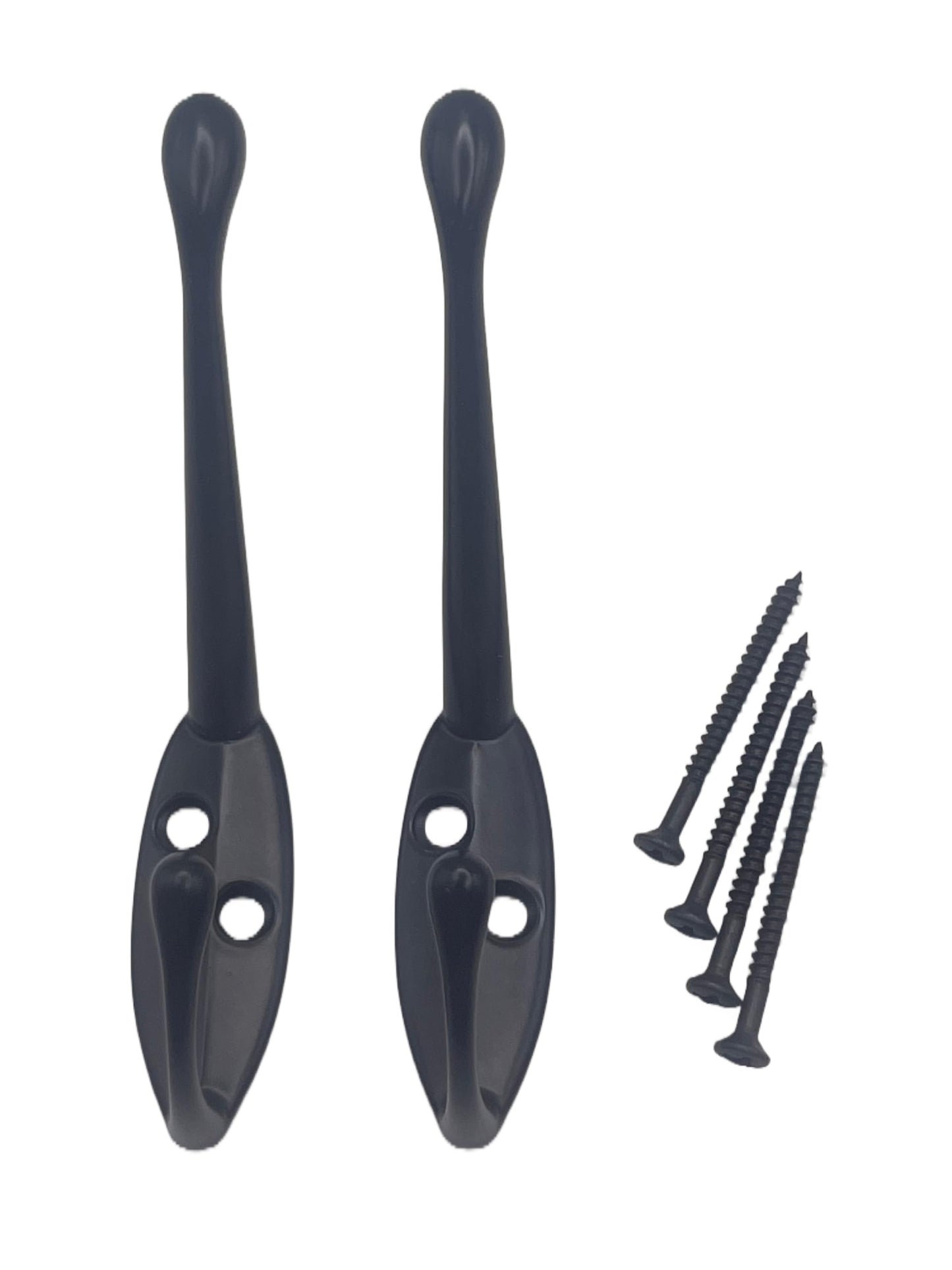 Aretro Hat & Coat Bath Robe Hooks Hanger 85mm Black Metal Screws Included Back of Door Wall Hook 1 Pack of 2