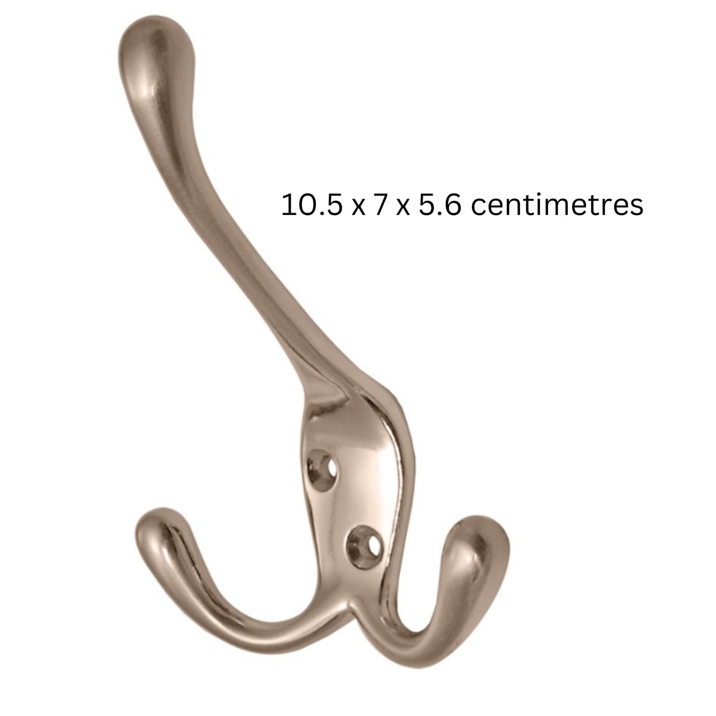 Aretro Satin Nickel Stainless Steel Look Three Prong Triple Back of Door Wall Hat Coat Robe Hanger Hook with Screws