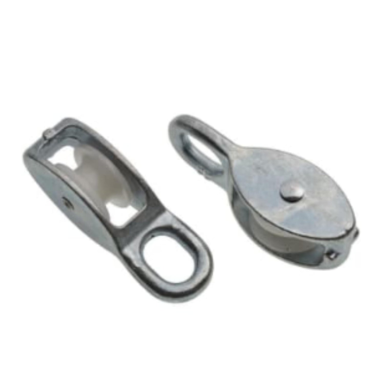 Aretro 25mm Rope Pulley, 90kg Load Capacity, for Ropes up to 8mm Thickness, 70mm x 25mm x 20mm, Zinc Plated Metal Body, Nylon Wheel, 1 Pack of 2