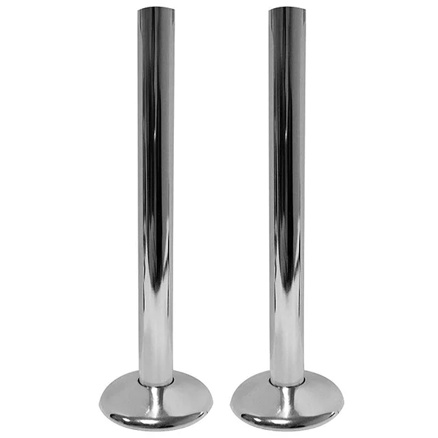 Aretro Chrome Effect Plastic 15mm Radiator Pipe Towel Rail Covers & Collars 200mm 1 Pack of 2 (Heavy Duty (Cut with fine Tooth Hacksaw))