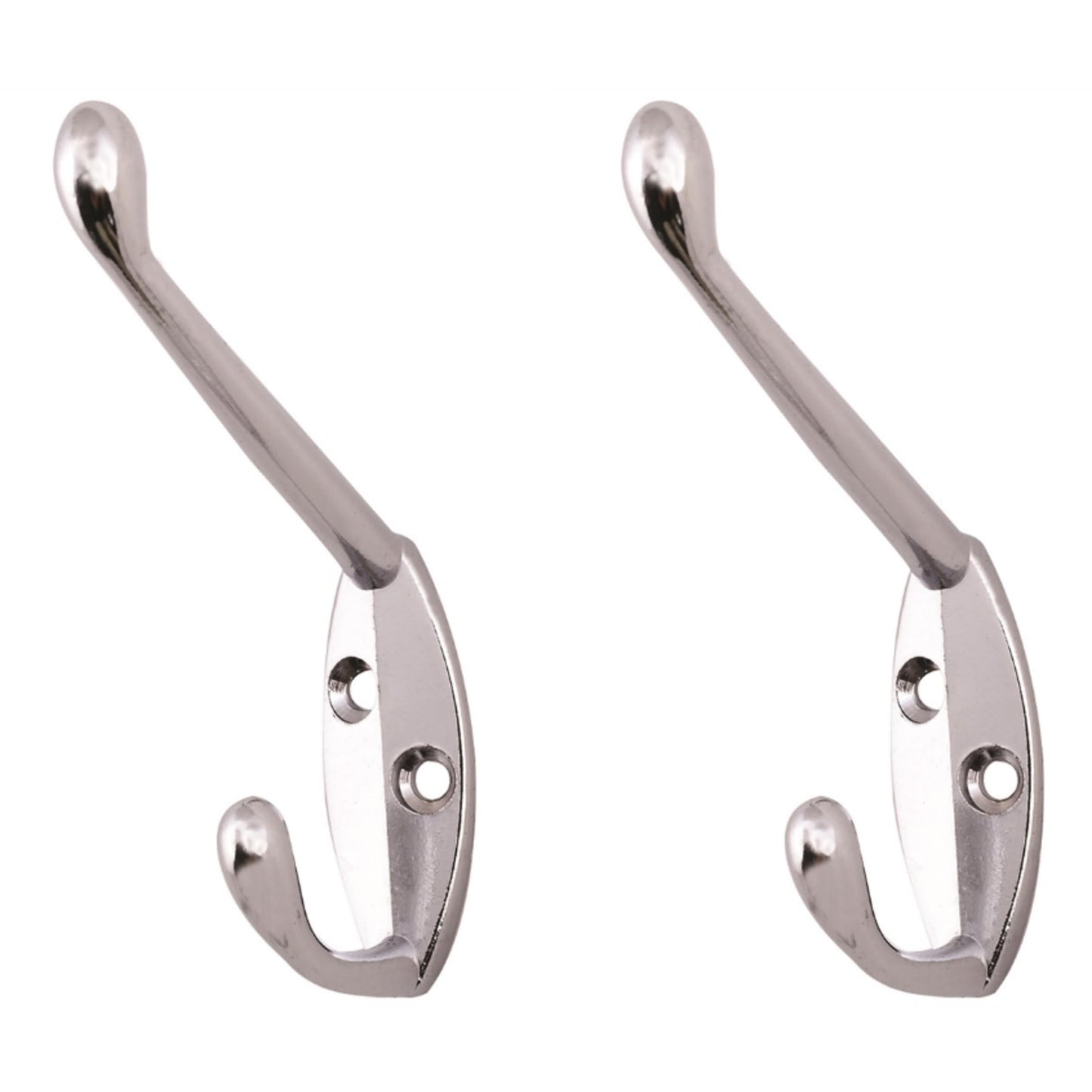 Aretro Double Vertical Robe Coat Hooks,Heavy Duty Extra Heavy Duty Door & Wall Mountable, Coat, Robe, Clothes Hanger for Bathroom, Bedroom, Living Room, Hallway (Satin Nickel, Pkt of 2)