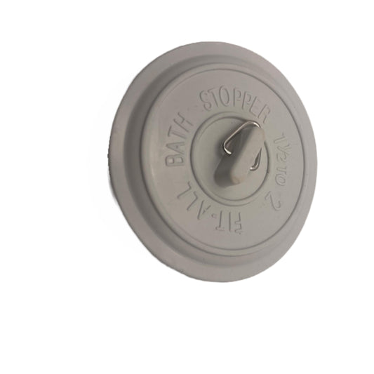 Aretro Universal ONE SIZE FITS ALL Bath Sink Basin Rubber Stopper Plug Drain Stopper Plug 1 1/2' 38mm to 2' 51mm, White (1 pack of 1)