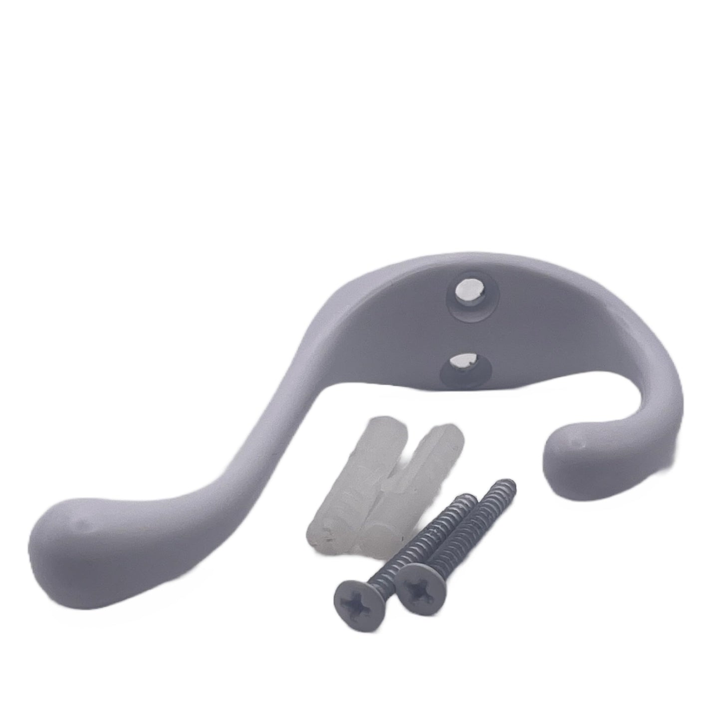 Aretro Heavy Duty White Double Hat & Coat Bath Robe Hook Hanger 90mm Holds 7.5kg Back of Door Wall Hook 1 Pack of 1