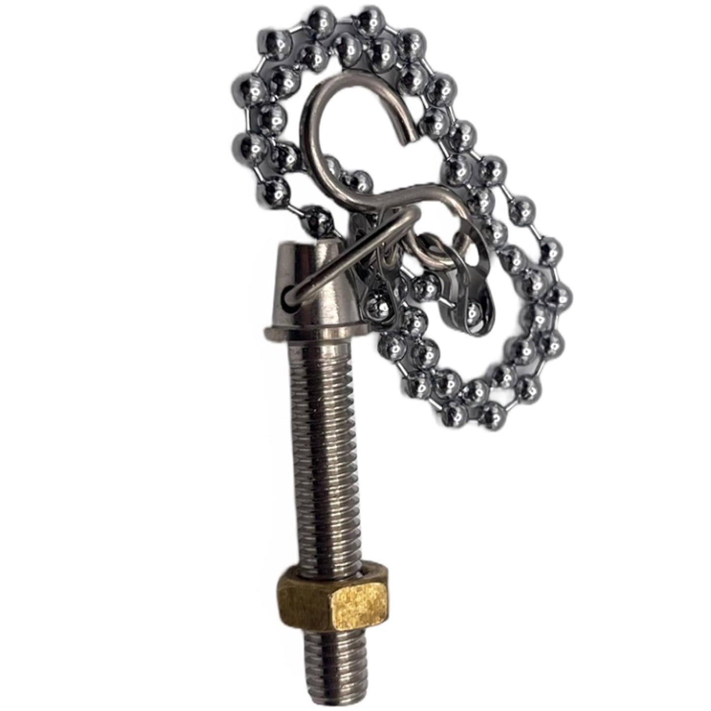 Aretro Chrome 450mm Ball Chain with S hooks, Bath, Sink, Basin, Chain Only (450mm 18' Chain with S Hooks)