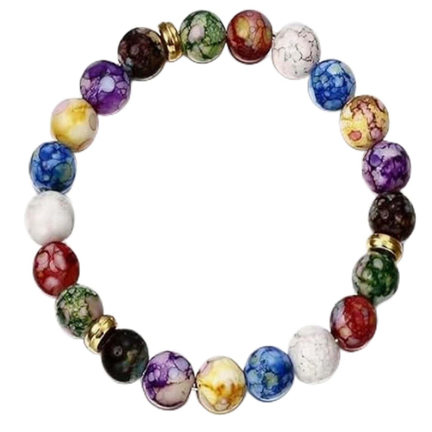 Aretro Seven Chakra Elasticated Bead Bracelet Natural Healing Yoga Beads Bracelet.