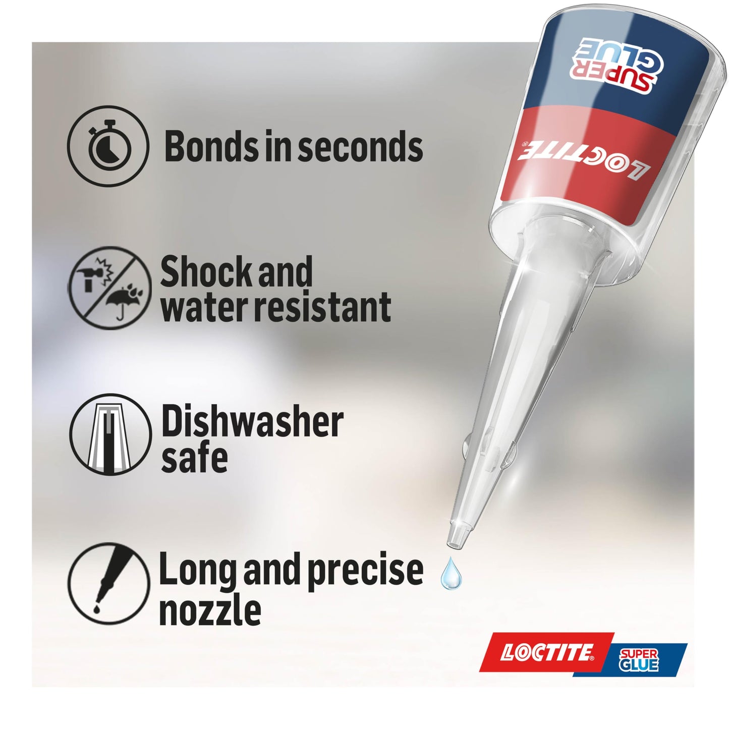 Loctite Precision Max, Strong All Purpose Liquid Adhesive, Accurate Repairs, Instant Super Glue for Various Materials, Easy to Use Clear Glue, 1 x 10g