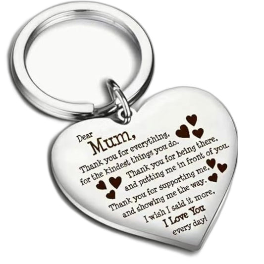 Aretro Stainless Steel Mum Love You Keyring