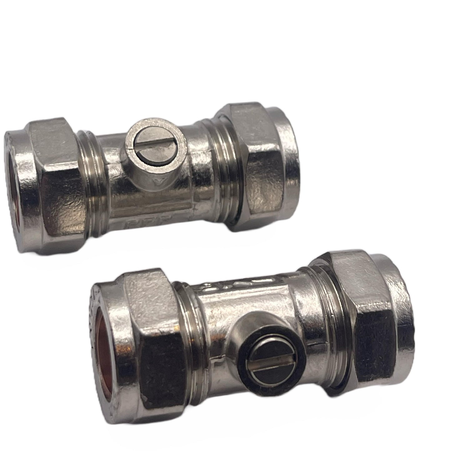Aretro Chrome 15mm Compression Isolating Ball Valve 1/4 Turn Operation 1 Pack of 2