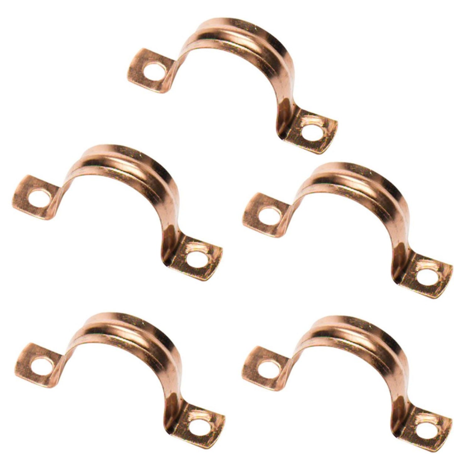 Aretro 15mm Copper Pipe Saddle Clips, Brackets, Pack of 10