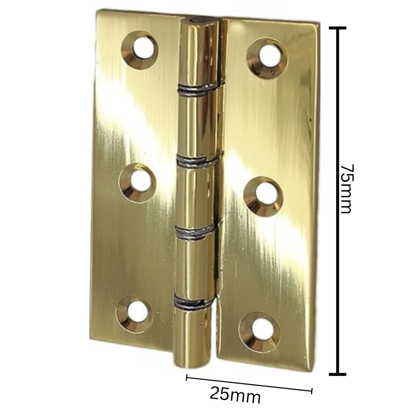 Aretro Doubled Washered Butt Hinges, 75mm, Chrome Plated, Includes Screws(Chrome Plated 75mm)