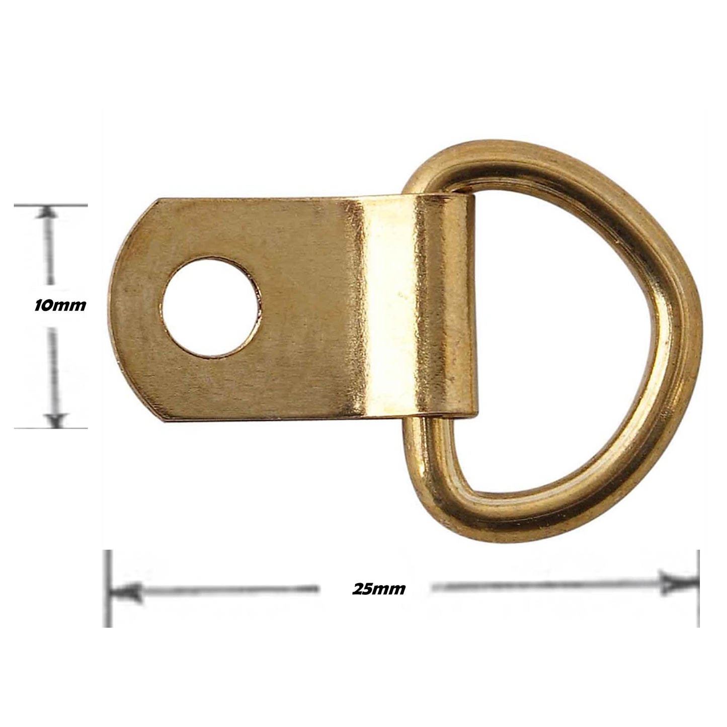 Aretro Medium Picture D Rings & Plates Brass Plated Photo Frame Hanging Hooks Hangers Canvas Hook Wall Bracket Hanger with Screws (1 Pack of 6)