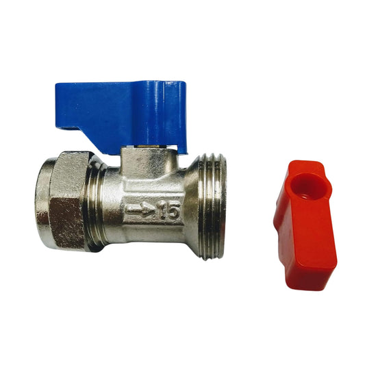 Aretro Chrome 15mm x 3/4" Straight Washing Machine, Dishwasher Connector, Tap, Valve