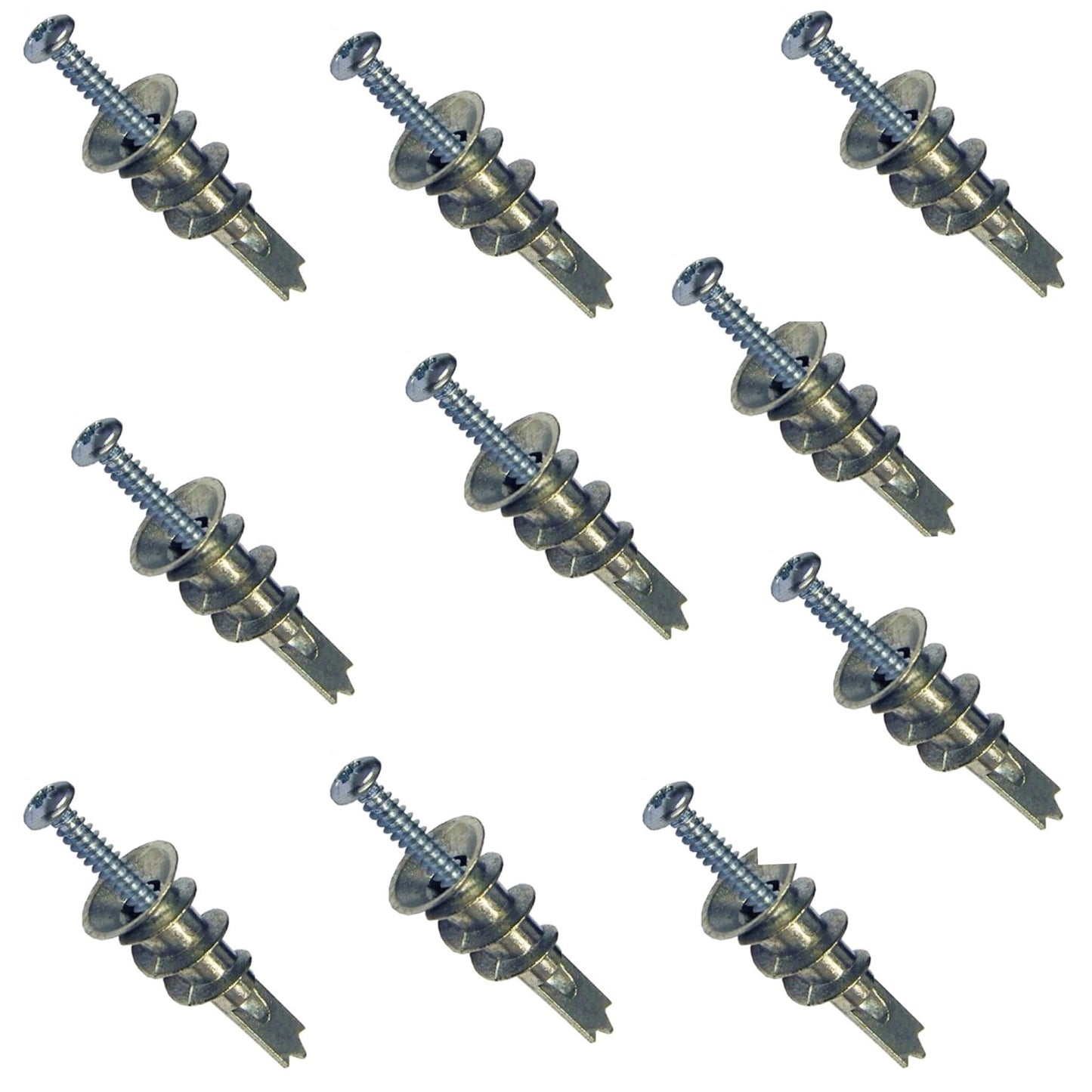 Aretro Self-Drilling Plasterboard Fixings with Anchors, 32mm, Metal Wall Plugs, Heavy Duty Driva Screws Choice of Pack of 4, 10, 20, 50, 100 (4 Pack)