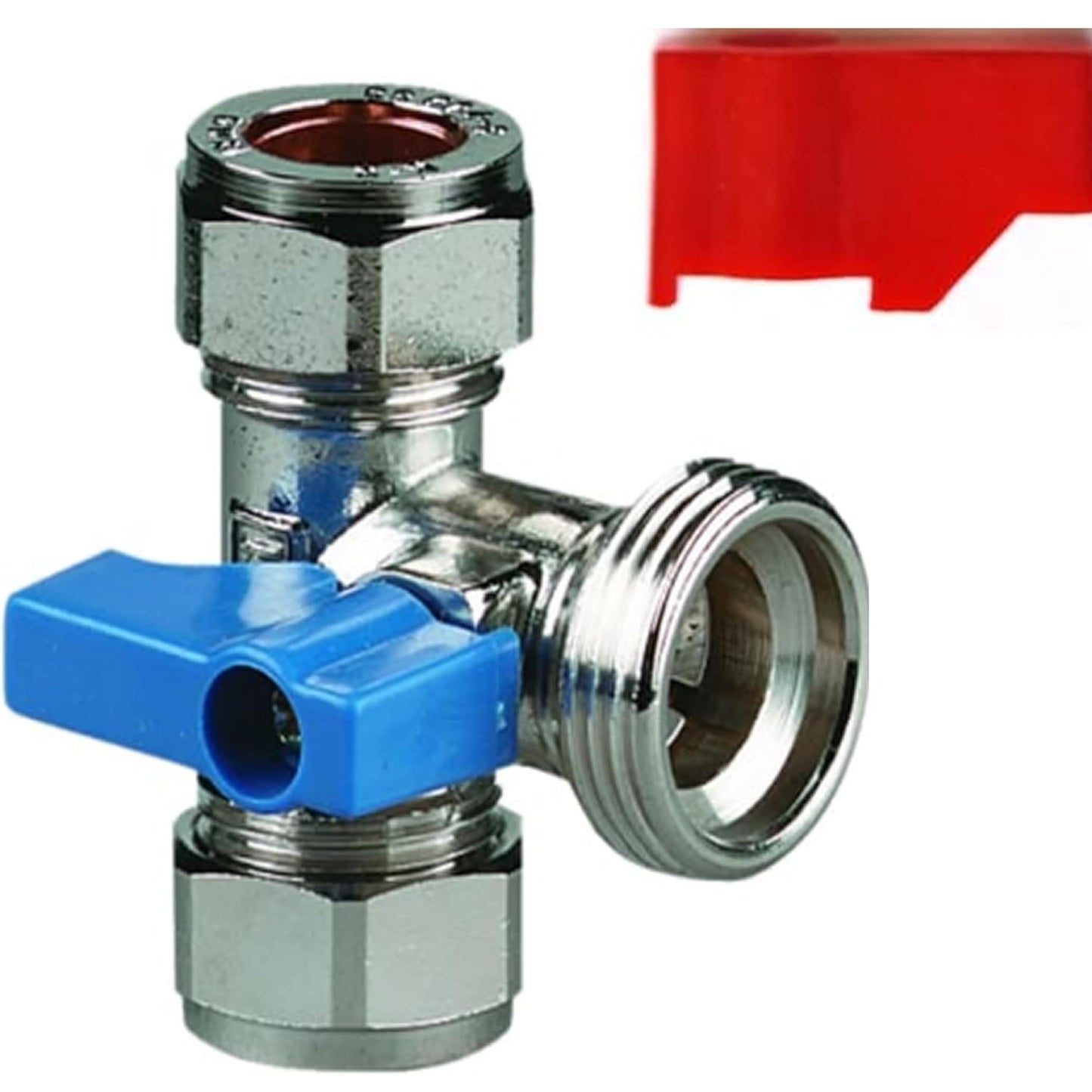 Aretro Chrome 15mm x 3/4" Straight Washing Machine, Dishwasher Connector, Tap, Valve