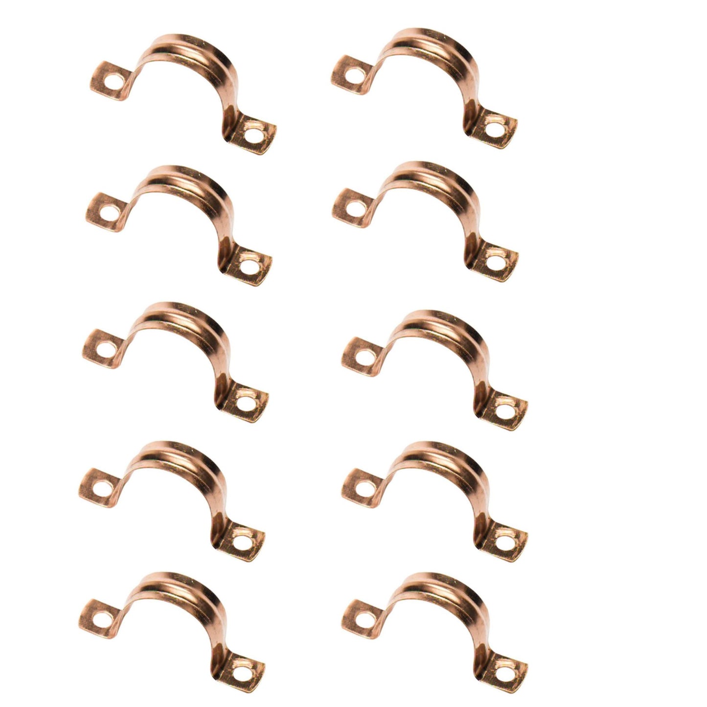 Aretro 15mm Copper Pipe Saddle Clips, Brackets, Pack of 10