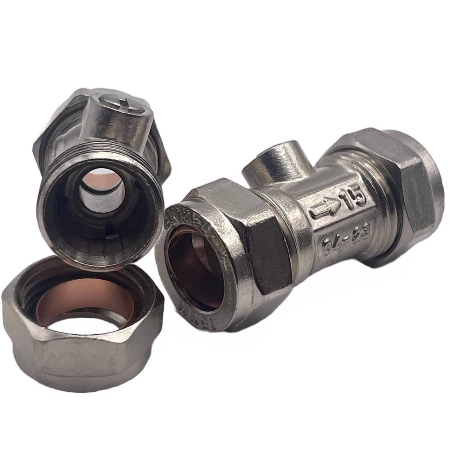 Aretro Chrome 15mm Compression Isolating Ball Valve 1/4 Turn Operation 1 Pack of 2